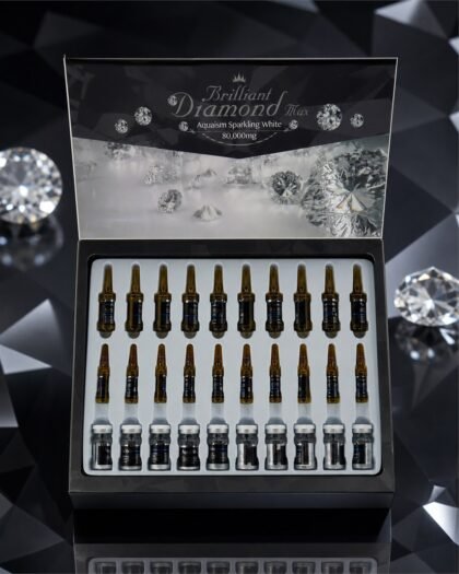 Aqua Skin Brilliant Diamond 80000mg open kit in premium diamond studio