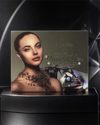 Aqua Skin Brilliant Diamond 80000mg front packaging in premium studio