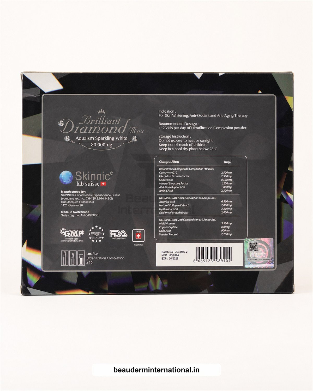 AQUA SKIN BRILLIANT DIAMOND 80000MG professional skincare product – Beauderm International