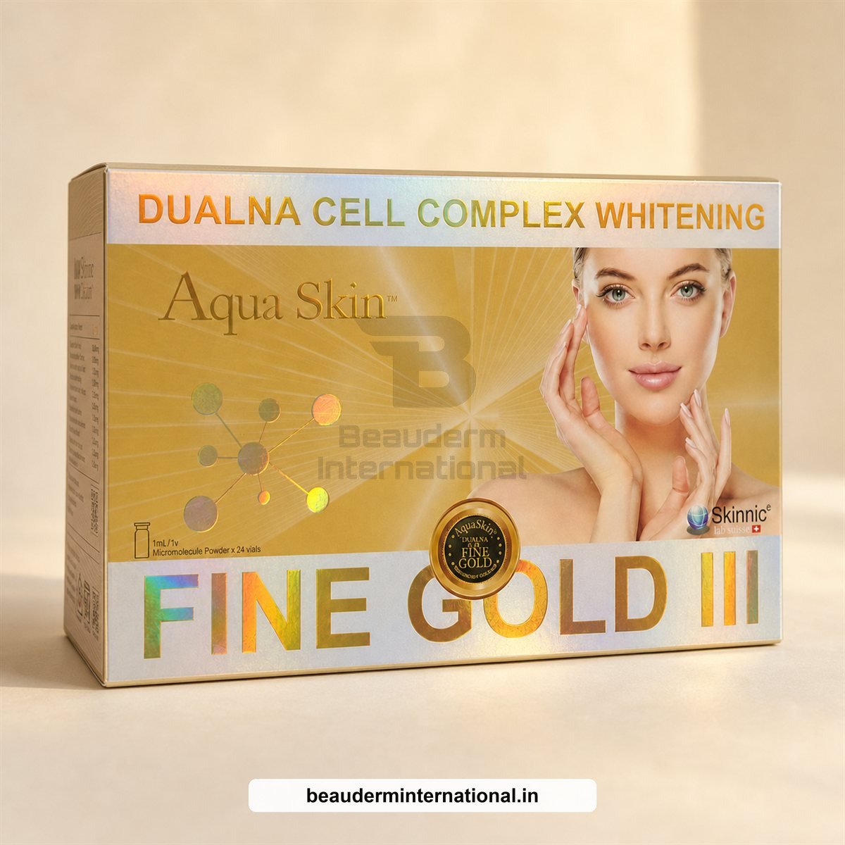 AQUA SKIN DUALNA FINE GOLD III (24 Vials) professional skincare product – Beauderm International