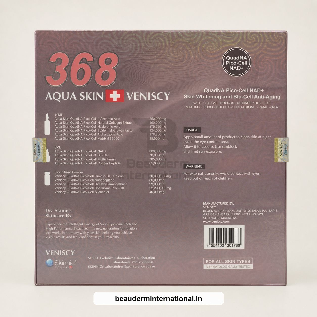 Aqua Skin Veniscy 368 professional skincare product – Beauderm International