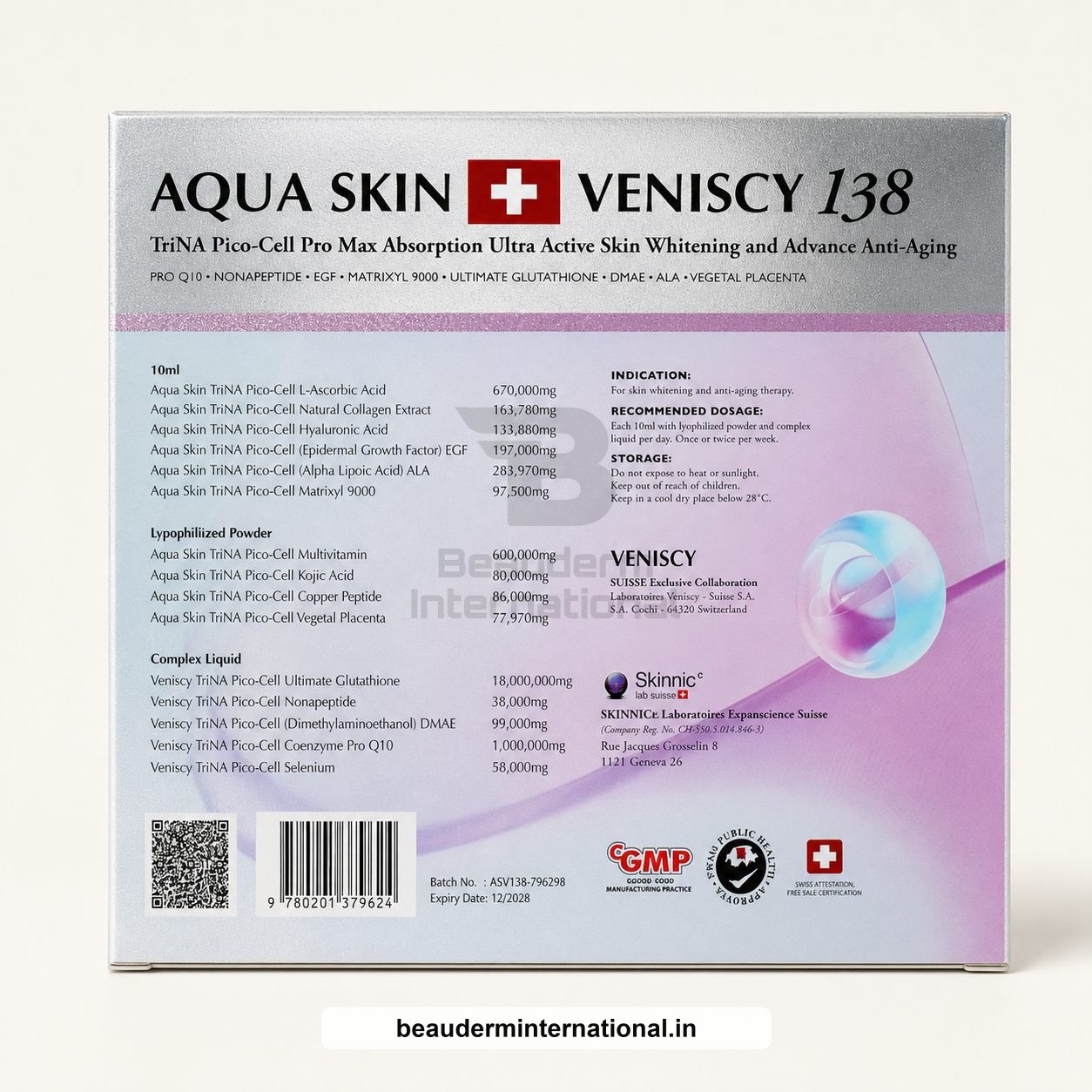 Aqua Skin Veniscy 138 professional skincare product – Beauderm International