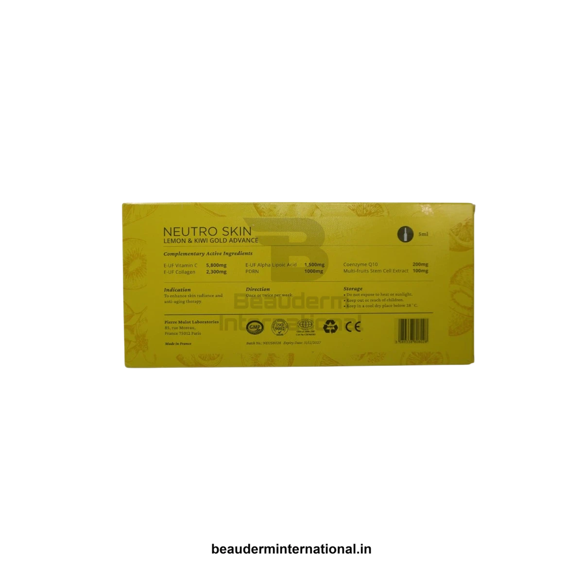 NEUTRO SKIN LEMON AND KIWI GOLD ADVANCE professional skincare product – Beauderm International