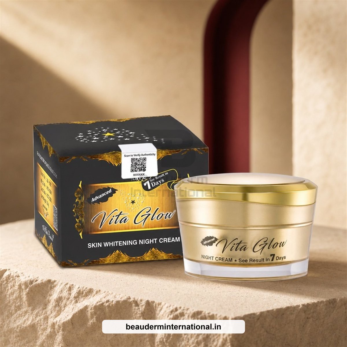 Advanced Vita Glow Skin Whitening Night Cream professional skincare product – Beauderm International