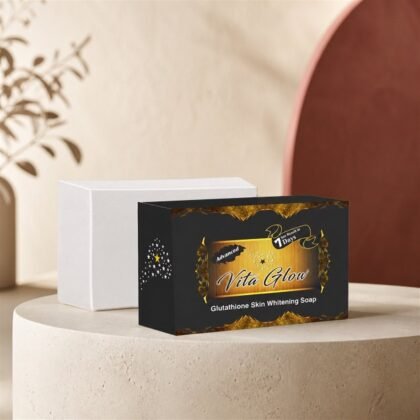 Advanced Vita Glow Glutathione Skin Whitening Soap in a premium studio setting