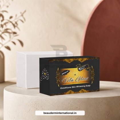 Advanced Vita Glow Glutathione Skin Whitening Soap in a premium studio setting