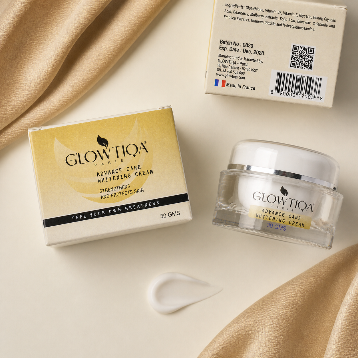 GLOWTIQA PARIS ADVANCED WHITENING CREAM professional skincare product – Beauderm International