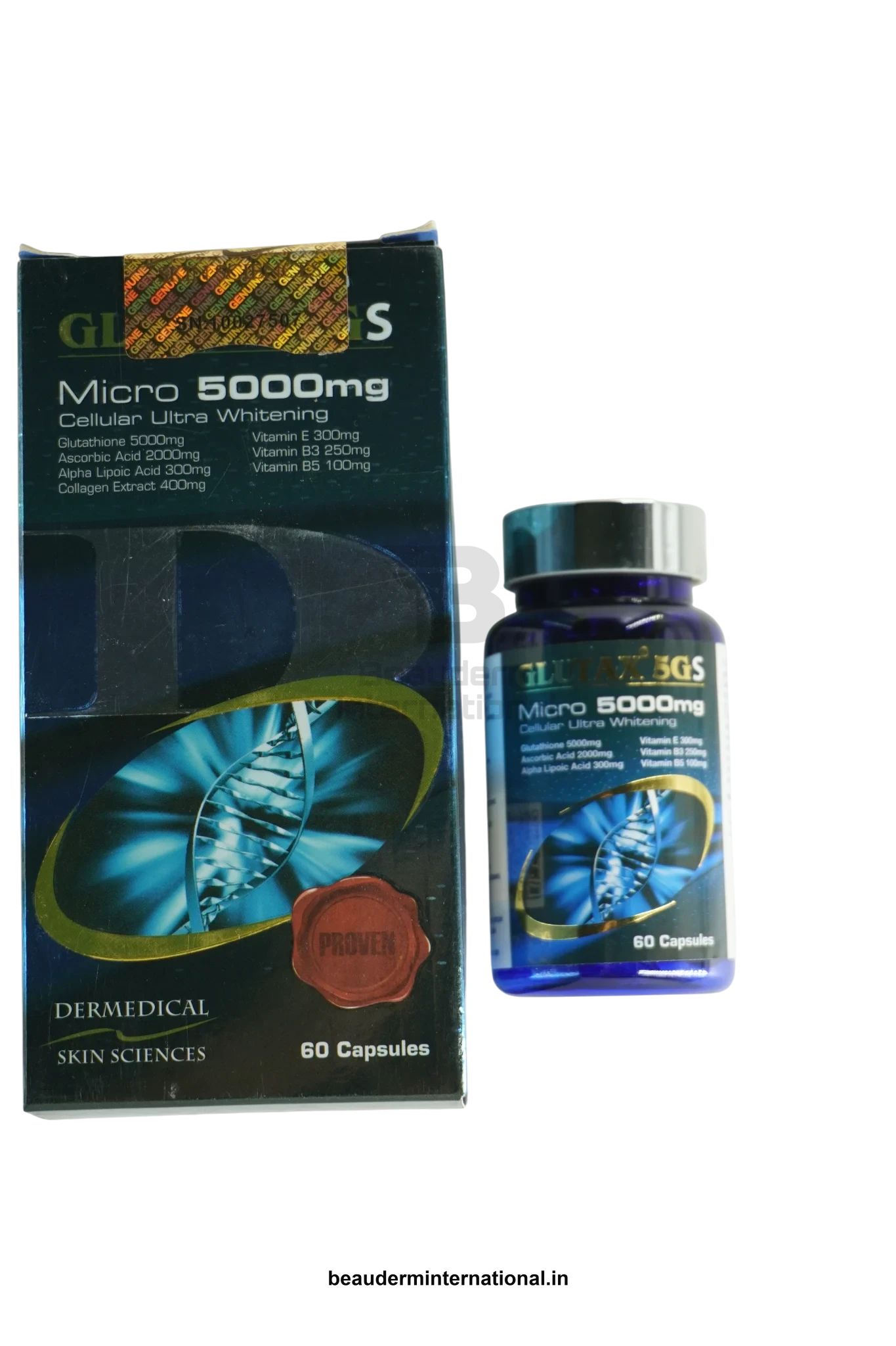 GLUTAX 5GS MICRO 5000MG CAPSULES professional skincare product – Beauderm International
