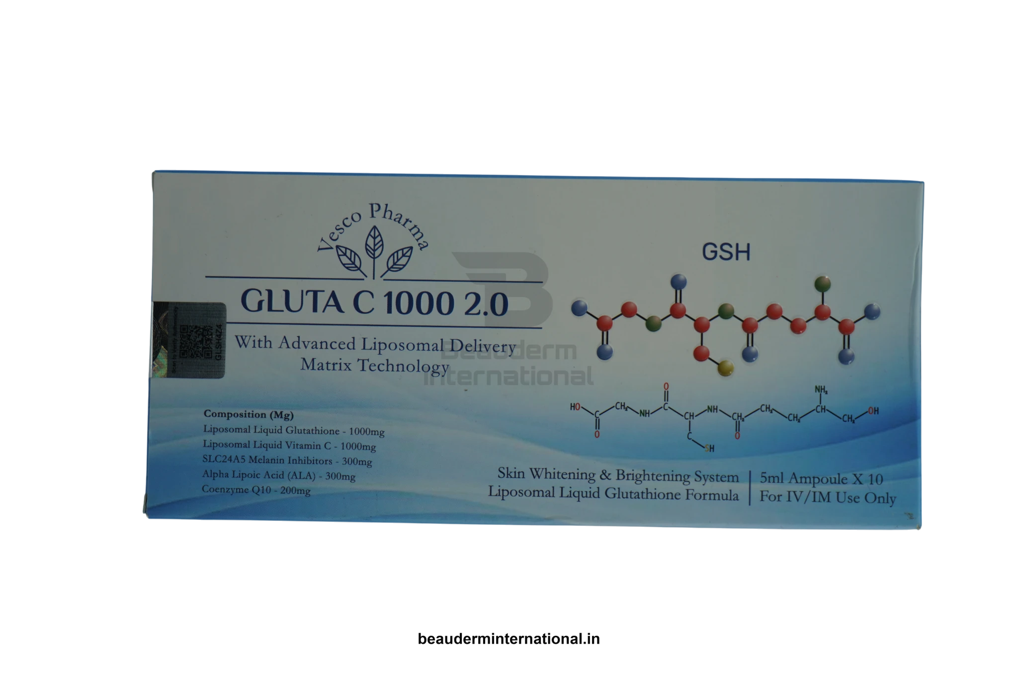 VESCO PHARMA GLUTA C 1000 professional skincare product – Beauderm International