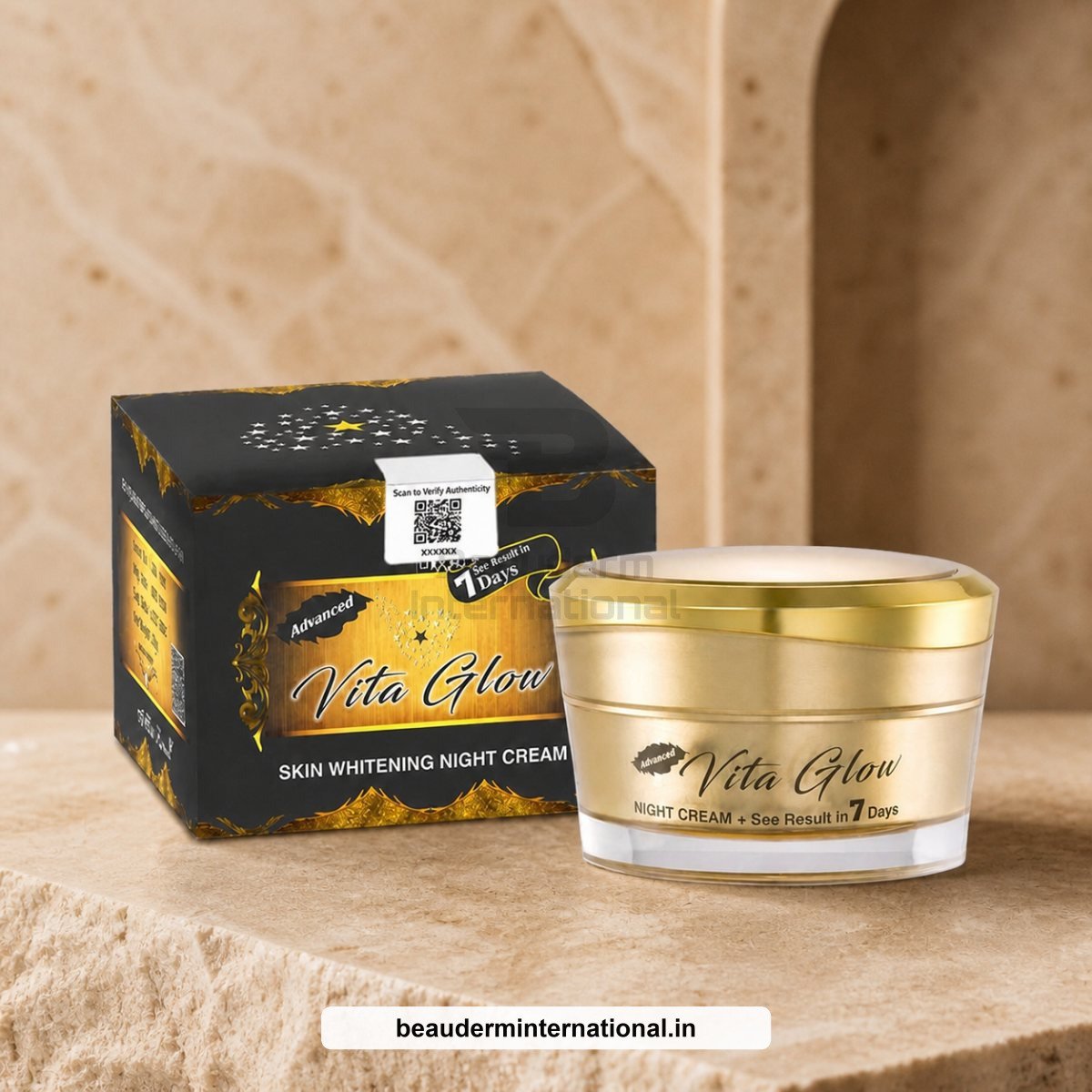 Advanced Vita Glow Skin Whitening Night Cream professional skincare product – Beauderm International