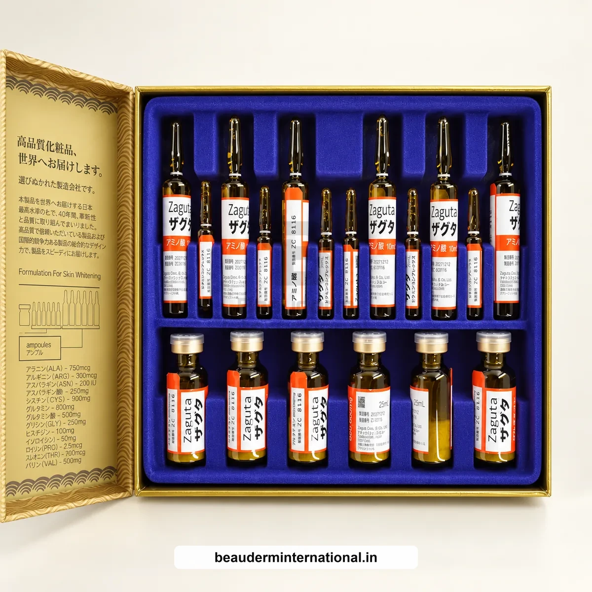 Zaguta 2 Glutathione Plus Amino Acids Complex (6 Ampoules + 6 Vials) professional skincare product – Beauderm International