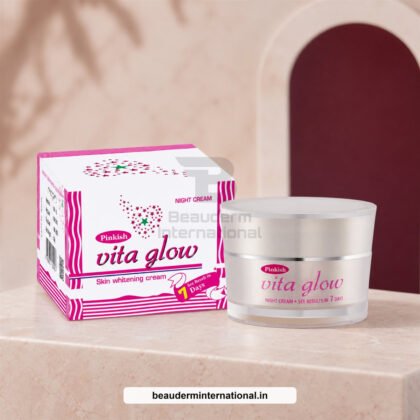 Pinkish Vita Glow Skin Whitening Night Cream premium studio image