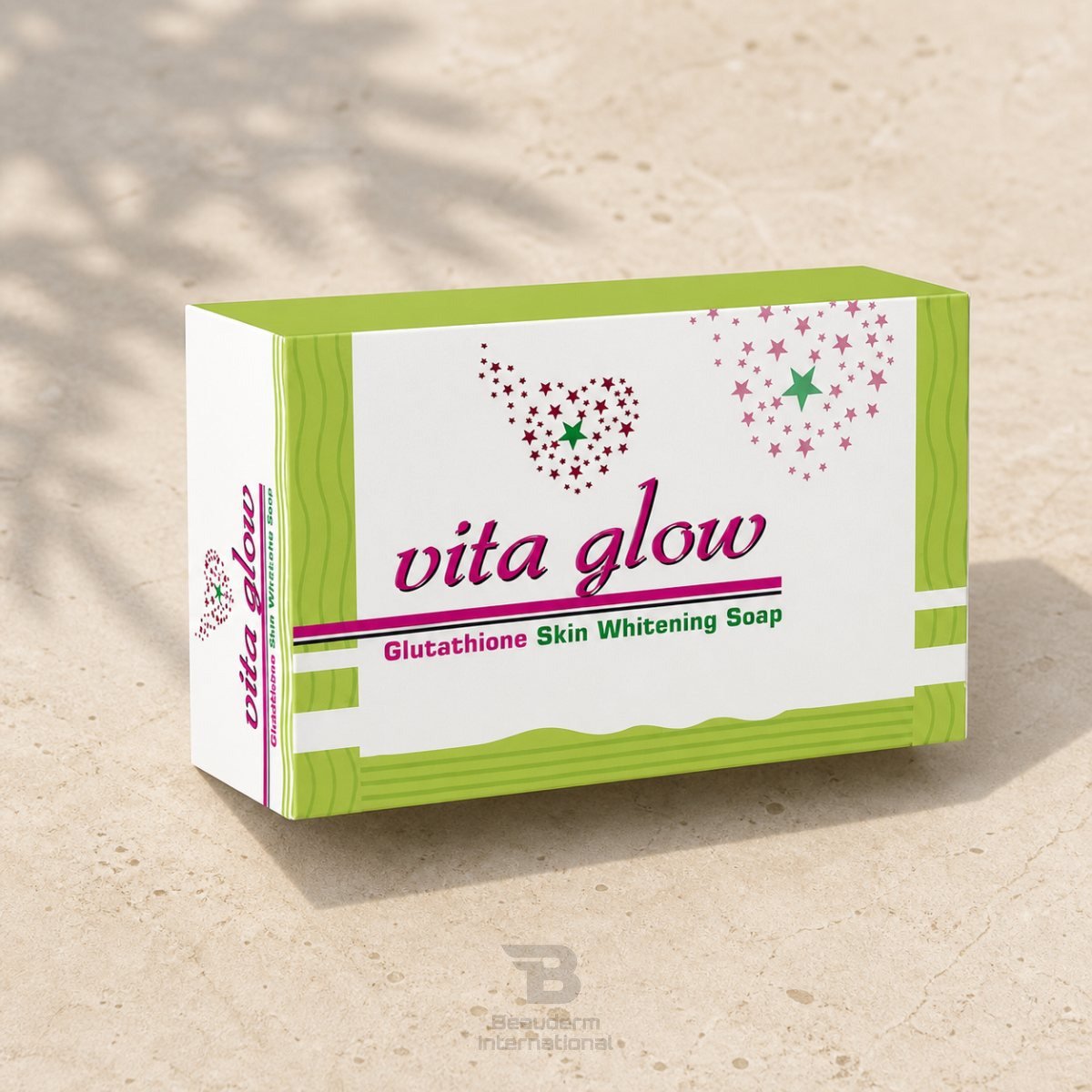 Vita Glow Soap premium detail – Beauderm Vita Glow Glutathione Skin Whitening Soap professional skincare product – Beauderm International