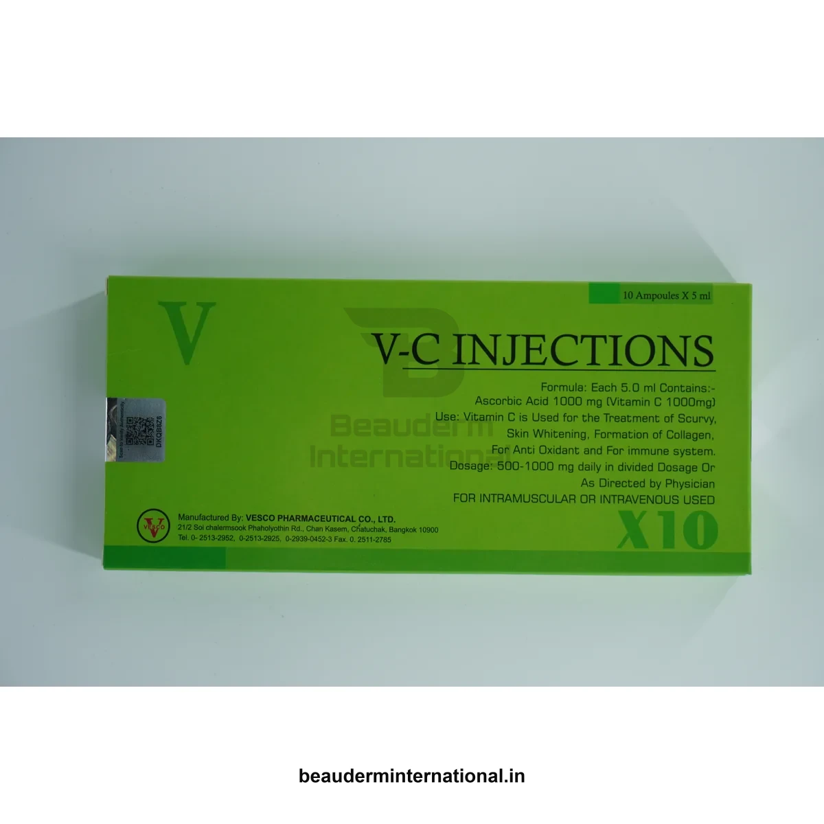 V-C Injections — product view 2 – Beauderm V-C Injections professional skincare product – Beauderm International