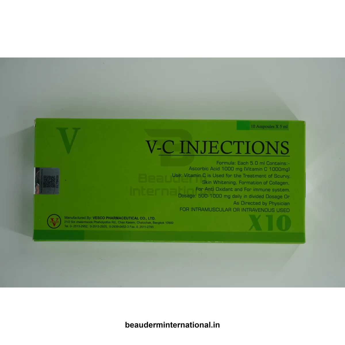 V-C Injections professional skincare product – Beauderm International