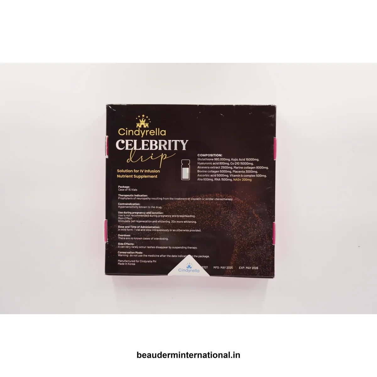 Cindryella Celebrity Drip with NAD Plus — product view 3 – Beauderm Cindryella Celebrity Drip with NAD Plus professional skincare product – Beauderm International