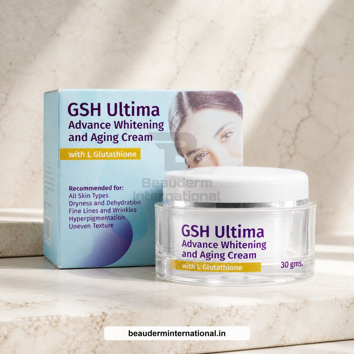GSH Ultima Advance Whitening & Aging Cream with L-Glutathione (30g) professional skincare product – Beauderm International
